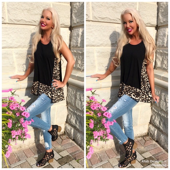 🛍LAST 1! Contrast Animal Print Tunic! - Picture 6 of 8